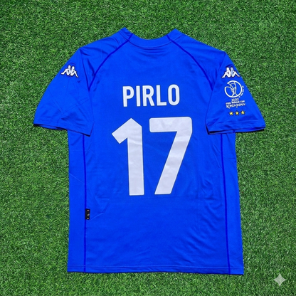 Andrea Pirlo #17 Italy 2002 World Cup Home Retro Jersey