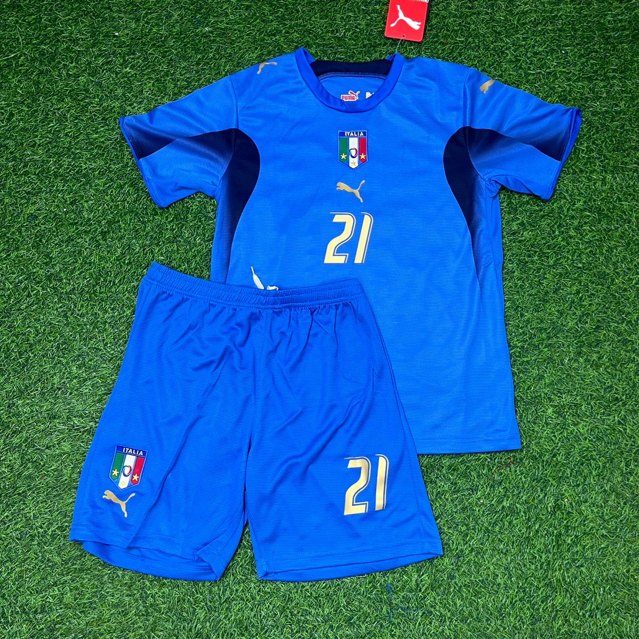 Andrea Pirlo Italy 2006 World Cup Final Retro Kids Football Jersey