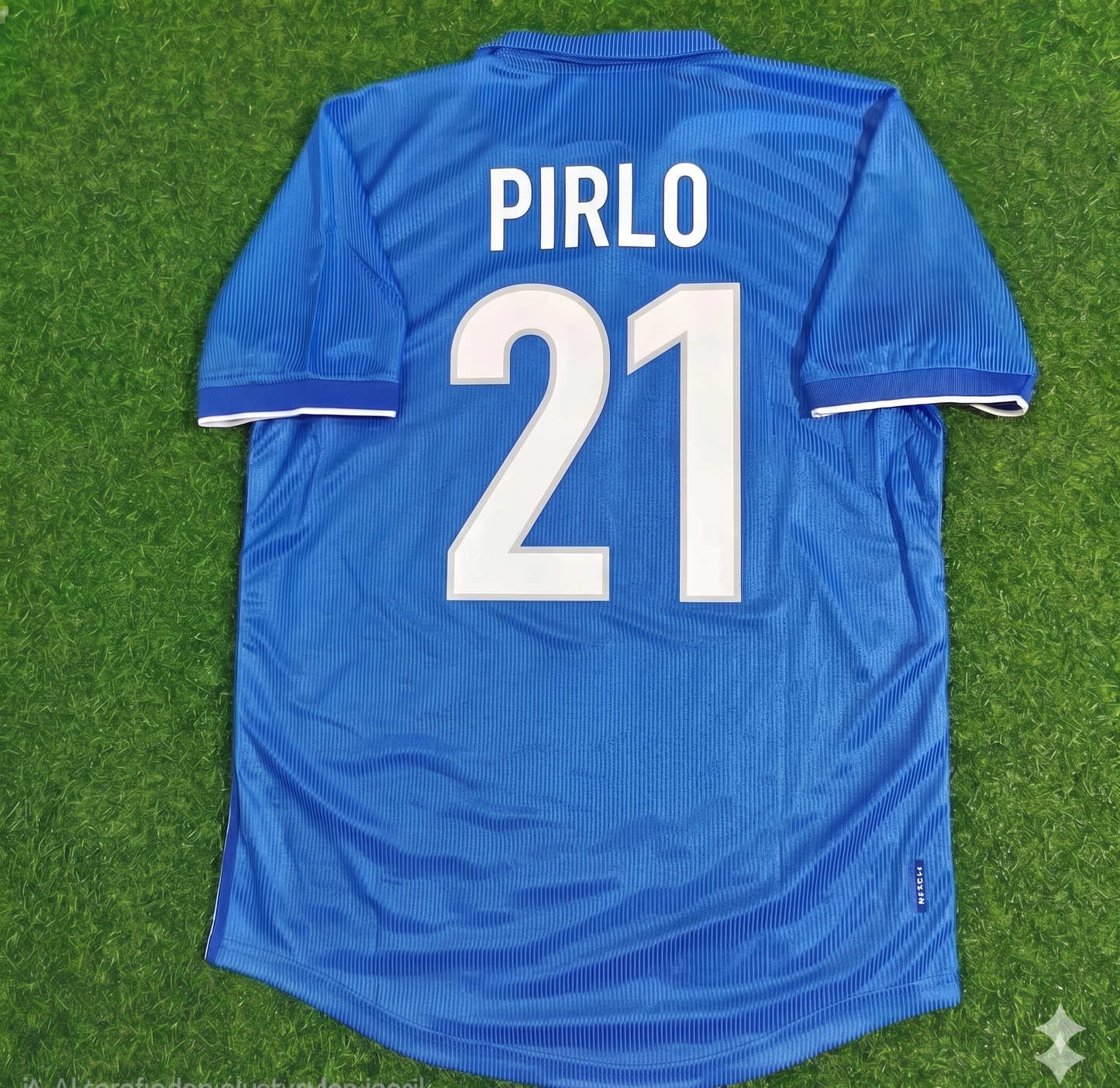 Maillot de football rétro bleu Andrea Pirlo Italie Domicile