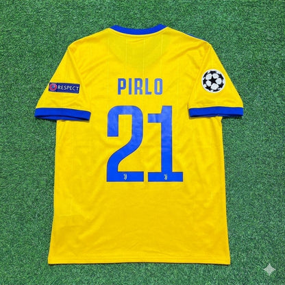 Andrea Pirlo Juventus Yellow Retro Football Jersey