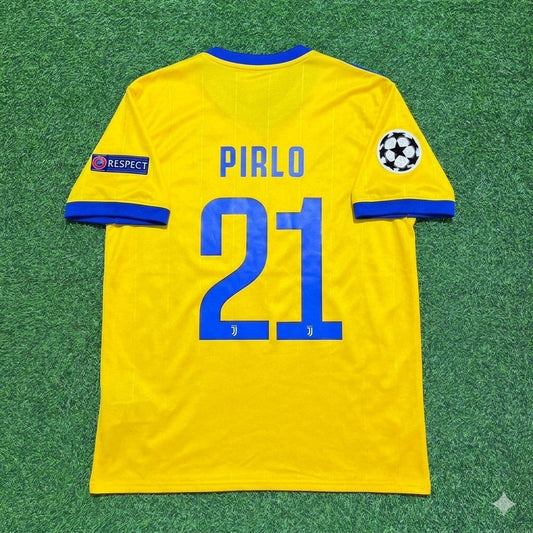Andrea Pirlo Juventus Yellow Retro Football Jersey