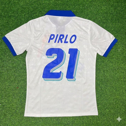 Andrea Pirlo Italy White Retro Football Jersey Trikot Maillot