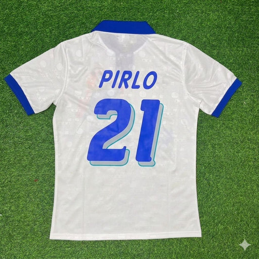 Andrea Pirlo Italy White Retro Football Jersey Trikot Maillot