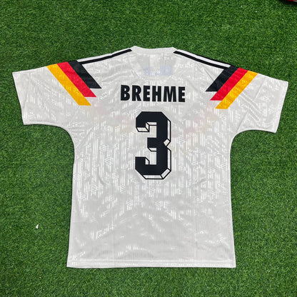 Andreas Brehme Germany Deutschland Retro 1990 World Cup Jersey - Deutschland Retro-Trikot WM 1990 Soccer Shirt