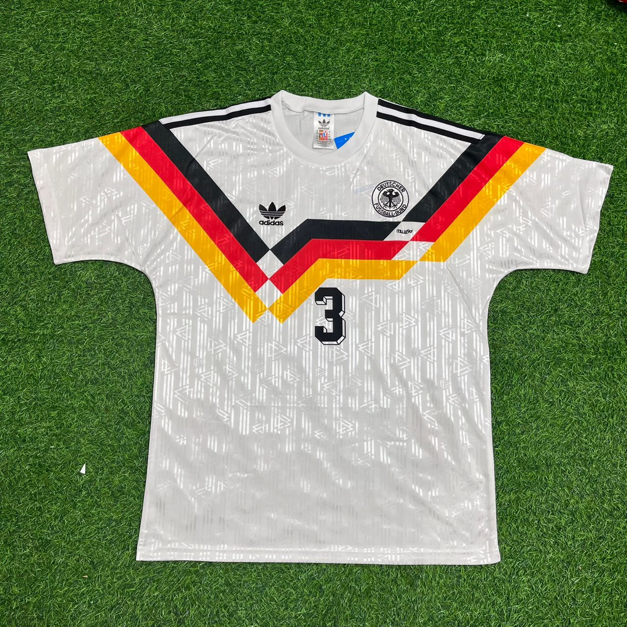 Andreas Brehme Germany Deutschland Retro 1990 World Cup Jersey - Deutschland Retro-Trikot WM 1990 Soccer Shirt