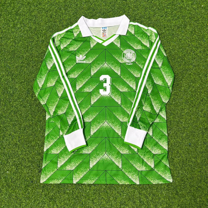 Andreas Brehme Deutschland 1990 Weltmeisterschaft Grünes Langarm Retro Fußballtrikot