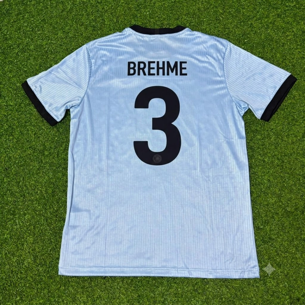 Andreas Brehme Germany 125th Year Special Clear Blue Retro Football Jersey