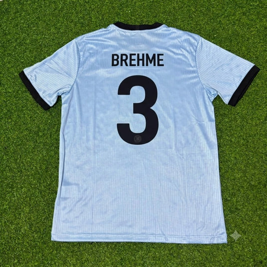 Andreas Brehme Germany 125th Year Special Clear Blue Retro Football Jersey