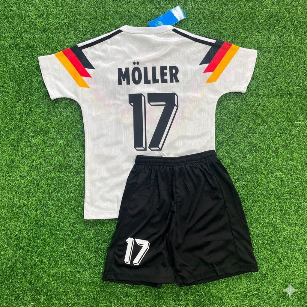 Andreas Möller 17- Germany Deutschland Retro Kids 1990 World Cup Jersey - Deutschland Retro Kinder Trikot WM 1990 Soccer Shirt