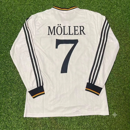 Andreas Möller #7 Germany EURO 1996 Final Home Long Sleeve Retro Football Jersey Kit
