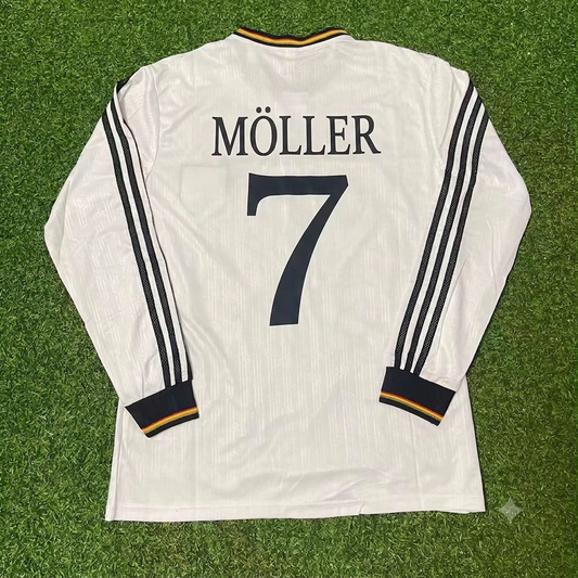 Andreas Möller #7 Germany EURO 1996 Final Home Long Sleeve Retro Football Jersey Kit