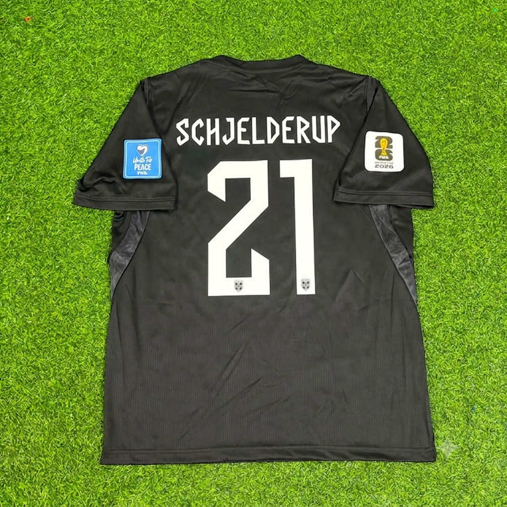 Andreas Schjelderup #21 Norway 2026 World Cup Away Black Football Jersey