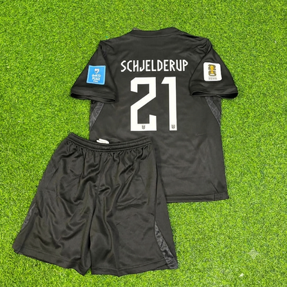 Andreas Schjelderup #21 Norway 2026 World Cup Away Black KIDS Football Jersey