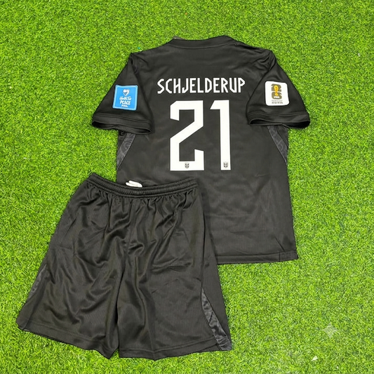 Andreas Schjelderup #21 Norway 2026 World Cup Away Black KIDS Football Jersey