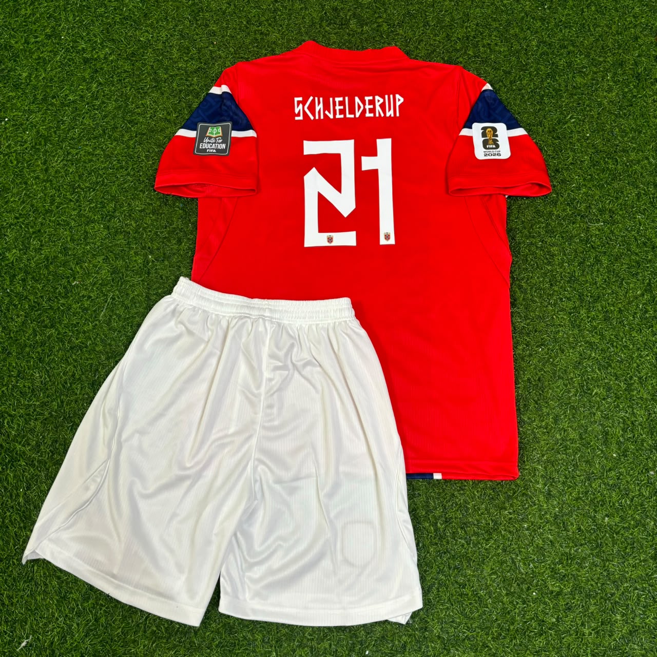 Andreas Schjelderup Norway 2026 World Cup Kids Football Jersey