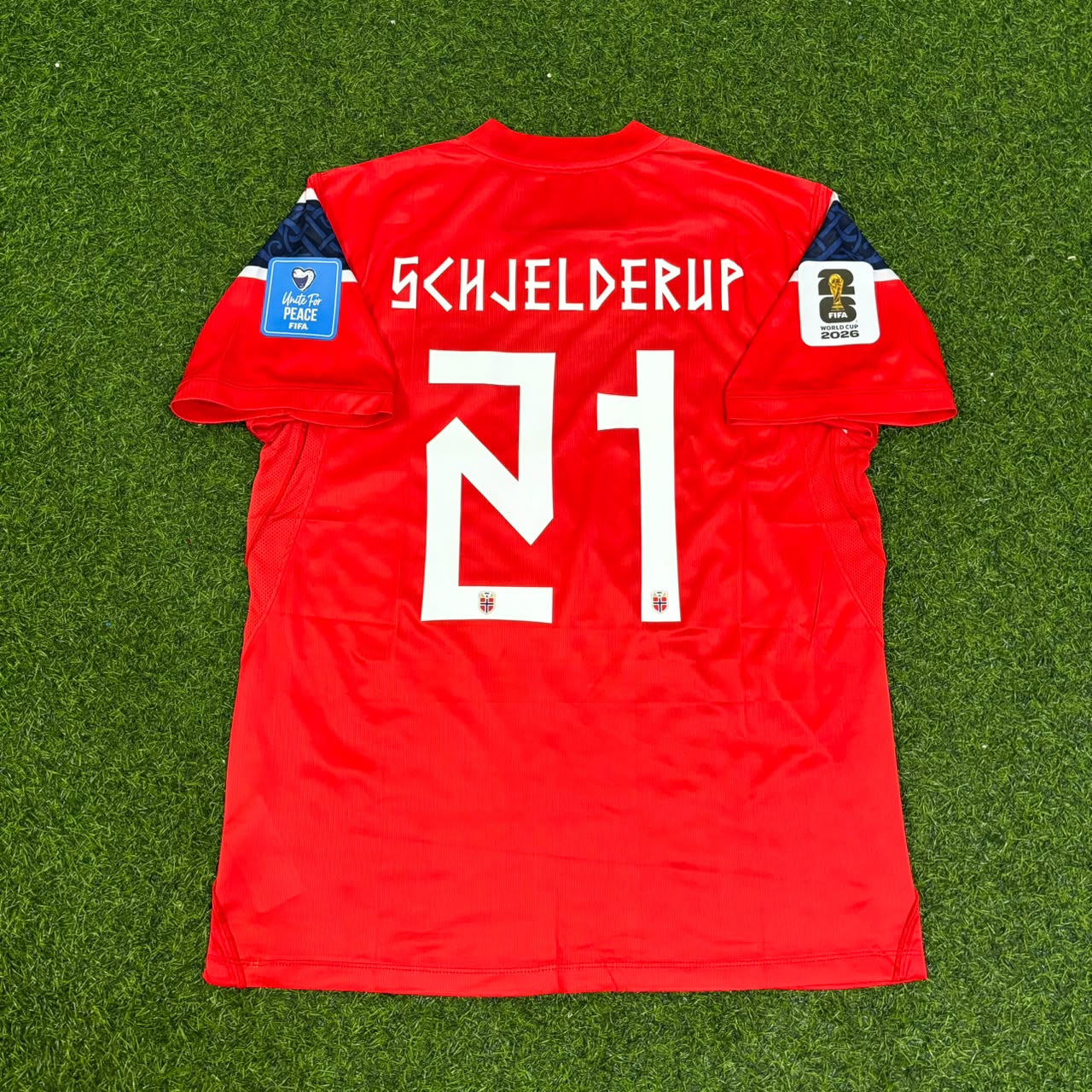 Andreas Schjelderup #21 Norway 2026 World Cup Home Football Jersey
