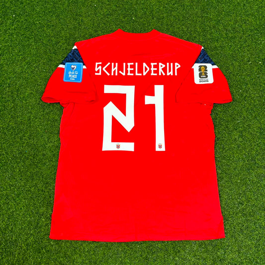 Andreas Schjelderup #21 Norway 2026 World Cup Home Football Jersey