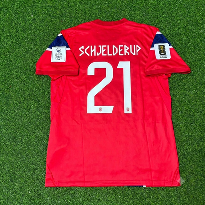 Andreas Schjelderup #21 Norway 2026 World Cup Home Football Jersey
