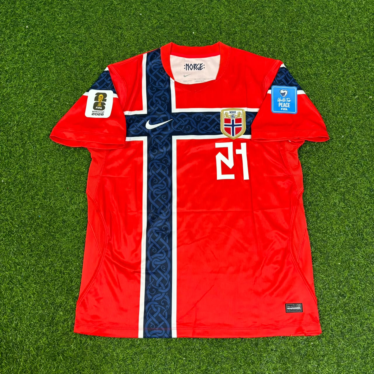 Andreas Schjelderup #21 Norway 2026 World Cup Home Football Jersey