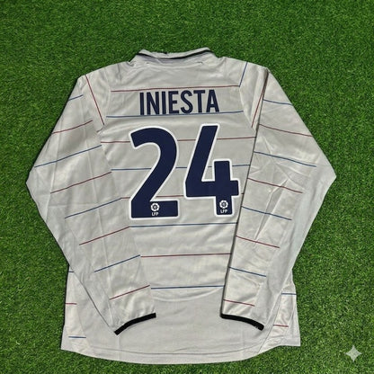 Andrés Iniesta #24 Barcelona 2003 2004 Auswärtstrikot Langarm Retro Fußballtrikot