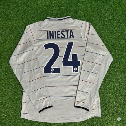 Andrés Iniesta #24 Barcelona 2003 2004 Away Long Sleeve Retro Football Jersey Kit