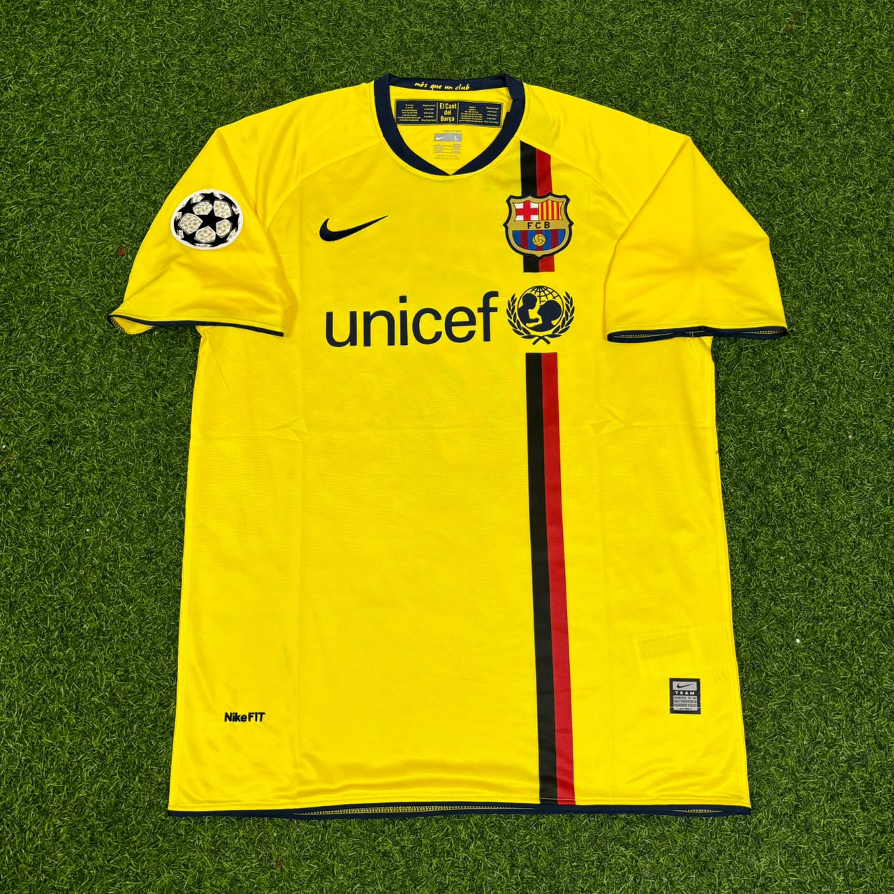 Andres Iniesta 2008-09 Maillot rétro jaune Barcelone