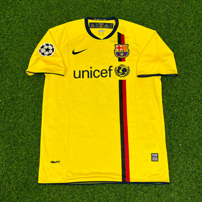 Andres Iniesta 2008-09 Maillot rétro jaune Barcelone