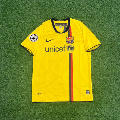 Andres Iniesta 2008-09 Barcelona Yellow Retro Jersey
