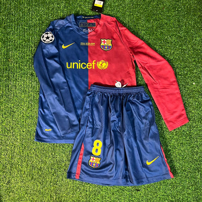 Andrés Iniesta 8 – Barcelona 2009 Final Retro Kit Jersey – | Trikot | Maillot Soccer Shirt