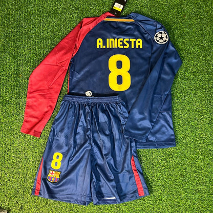 Andrés Iniesta 8 – Barcelona 2009 Final Retro Kit Jersey – | Trikot | Maillot Soccer Shirt