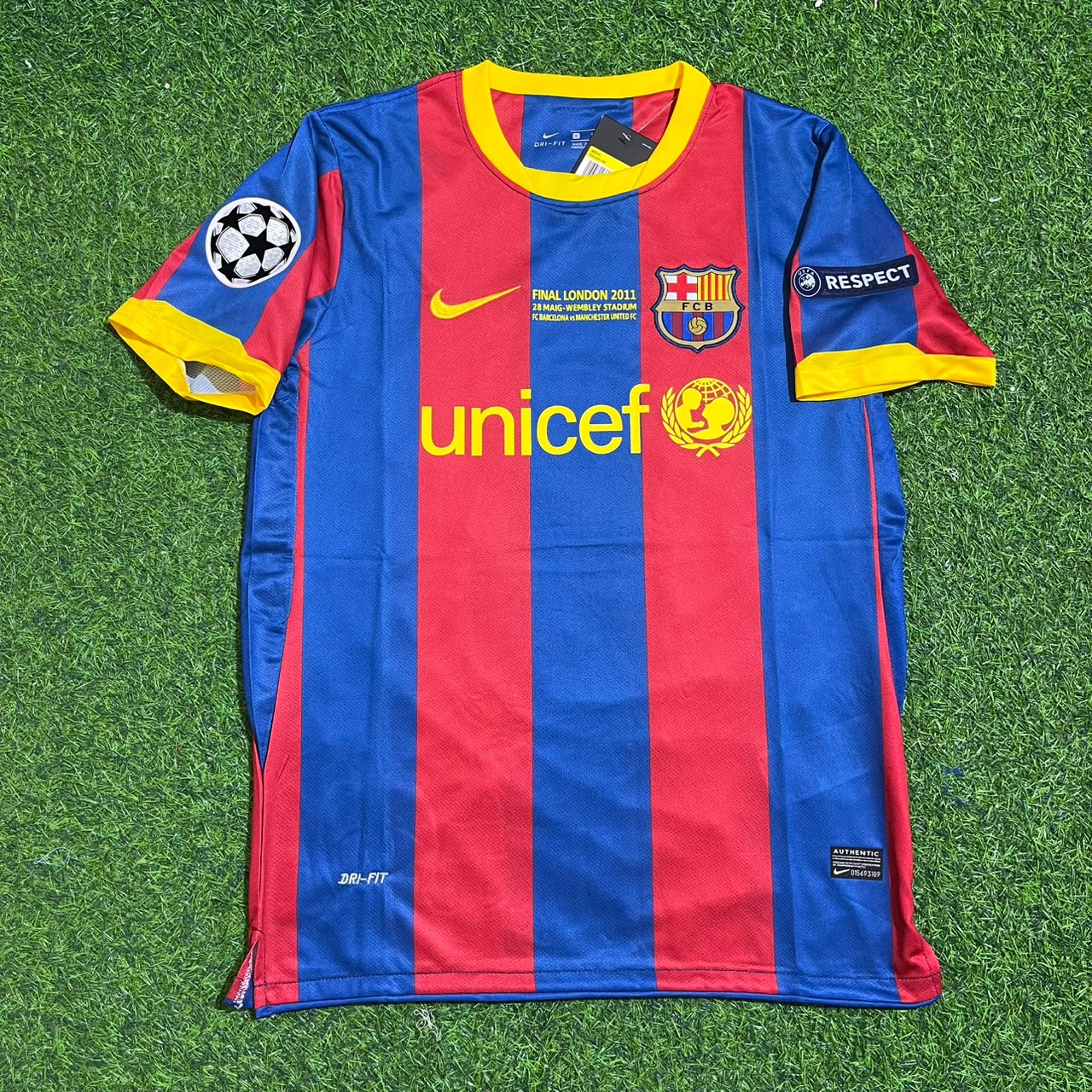 Andres Iniesta Barcelone 2011 Londres Final Jersey Trikot Maillot Maillot de Football