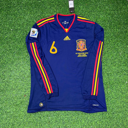 Andrés Iniesta Spain 2010 World Cup Final Long Sleeve Retro Football Jersey