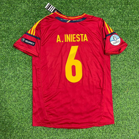 Andrés Iniesta Spain EURO 2012 Final Retro Football Jersey Kit