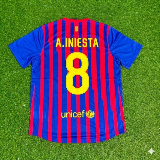 Andres Iniesta Barcelona 2011/2012 Retro Home Football Jersey
