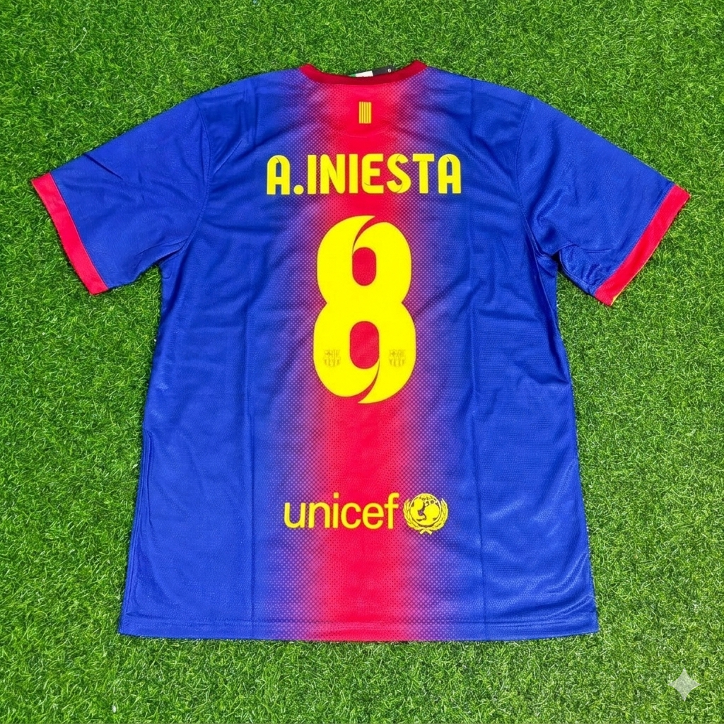 Andres Iniesta Barcelona 2012/2013 Retro Home Football Jersey