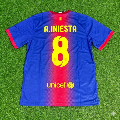 Andres Iniesta Barcelona 2012/2013 Retro Home Football Jersey