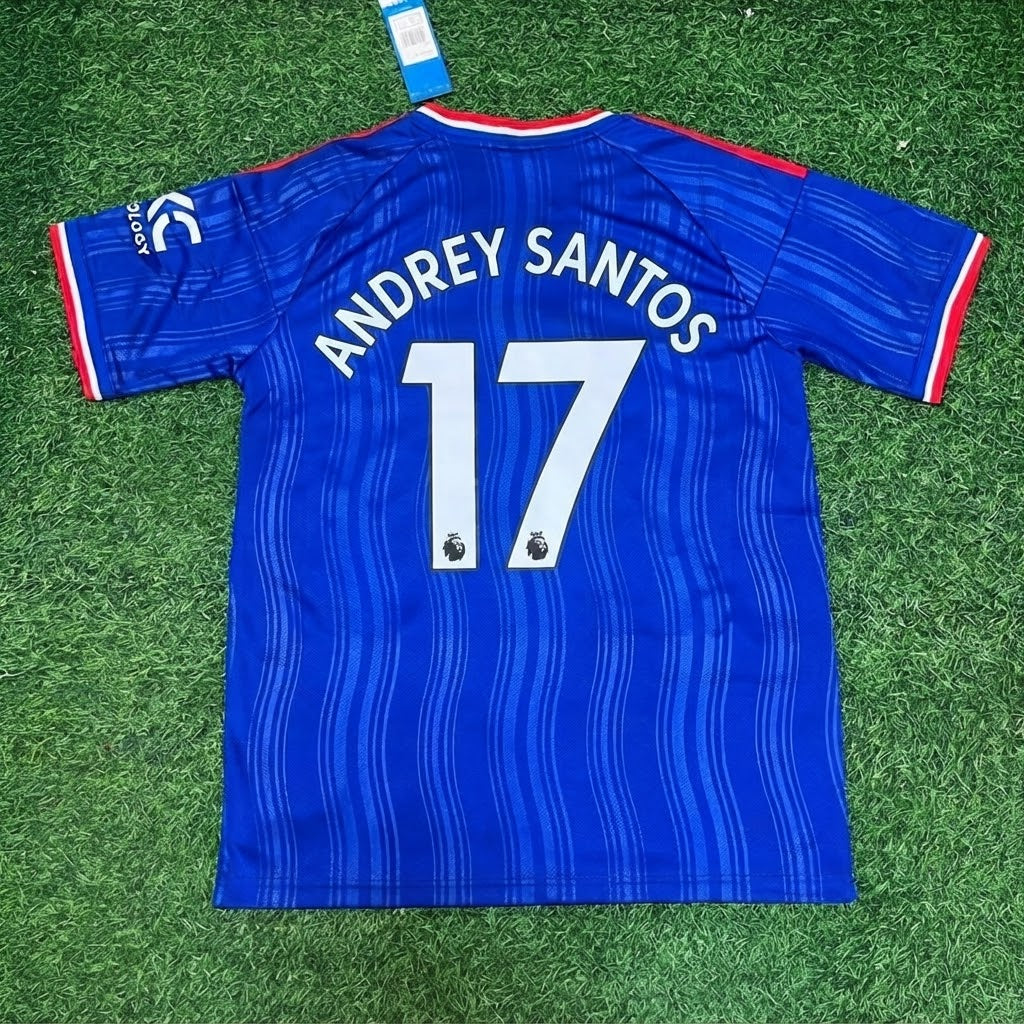 Andrey Santos #17 Manchester United Blue New Season 2027 Jersey Trikot Maillot Soccer Shirt