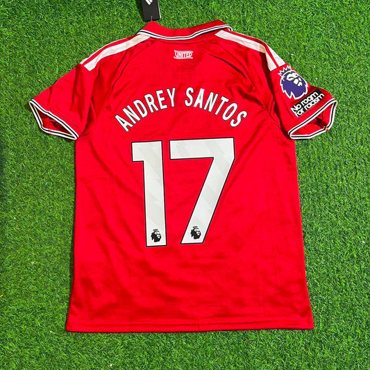 Andrey Santos Manchester United New Season 2027 Jersey Trikot Maillot Soccer Shir