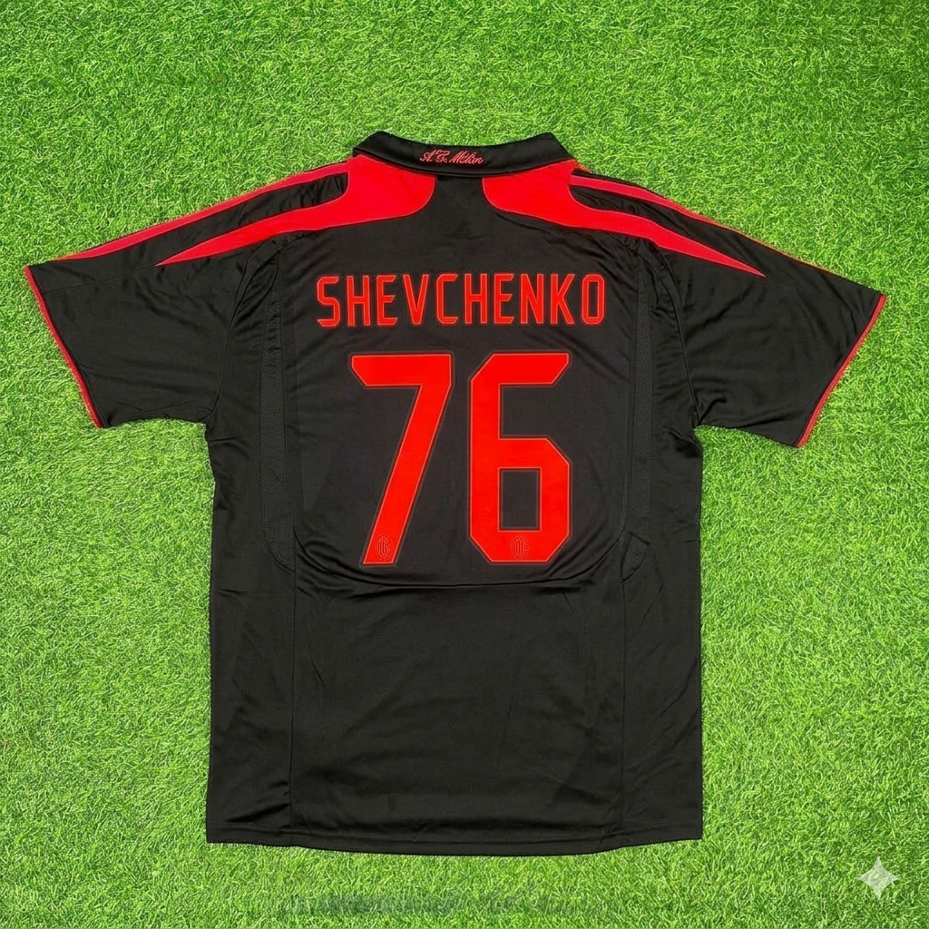 Andriy Shevchenko AC Milan Black Retro Third Football Jersey