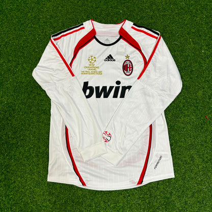 Andriy Shevchenko #7 AC Milan Away White Long Sleeve Retro Jersey