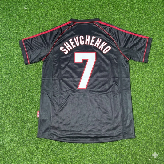 Andriy Shevchenko #7 AC Milan 1998-1999 Black Retro Football Jersey
