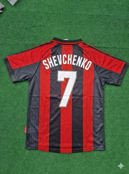 Andriy Shevchenko 7- AC Milan 1999 Retro Football Jersey