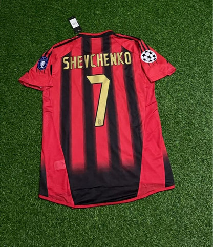 Andriy Shevchenko 7 – Milan 2004-05 Maillot rétro rouge et noir Domicile Trikot Maillot