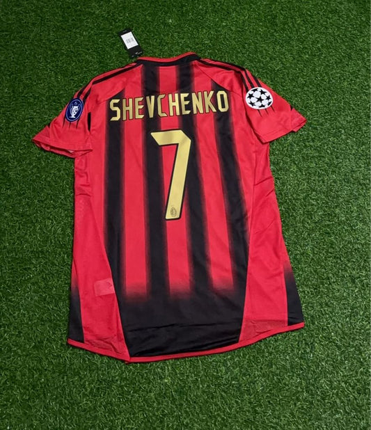 Andriy Shevchenko 7 – Milan 2004-05 Maillot rétro rouge et noir Domicile Trikot Maillot