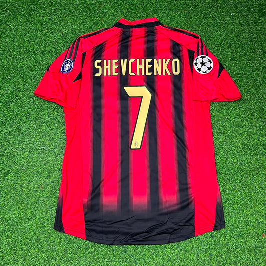 Andriy Shevchenko #7 AC Milan 2004 2005 Home Retro Football Jersey