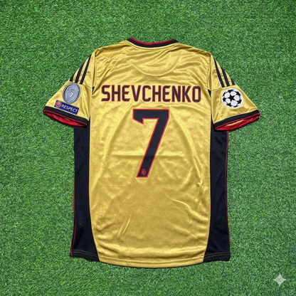 Andriy Shevchenko #7 AC Milan Gold Retro Trikot Jersey