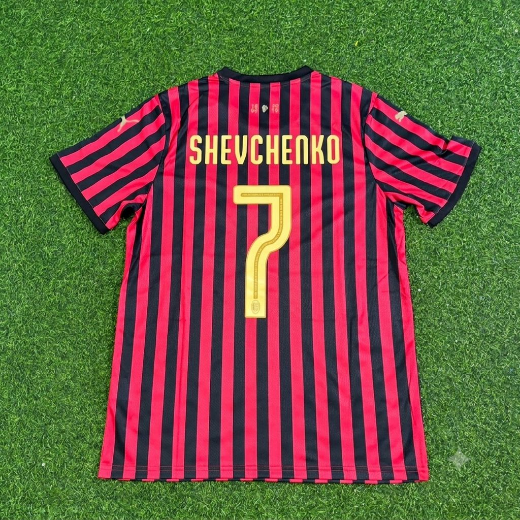 Andriy Shevchenko AC Milan 120th Anniversary Special Golden Retro Football Jersey