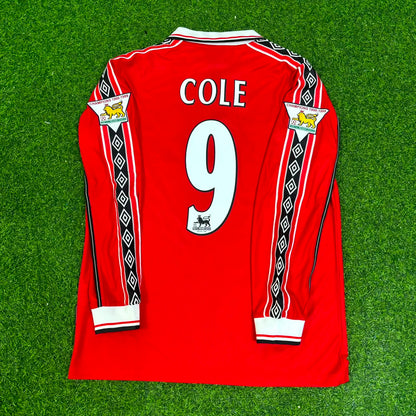 Andy Cole 9 - Manchester United 1999 Red Long Sleeve Kit Jersey Trikot Maillot