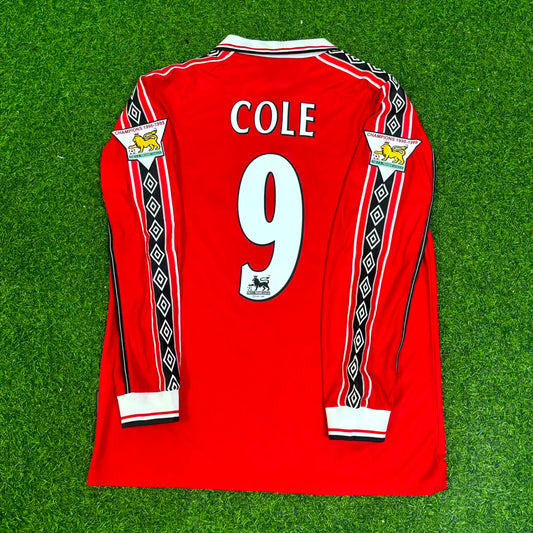 Andy Cole 9 - Manchester United 1999 Red Long Sleeve Kit Jersey Trikot Maillot