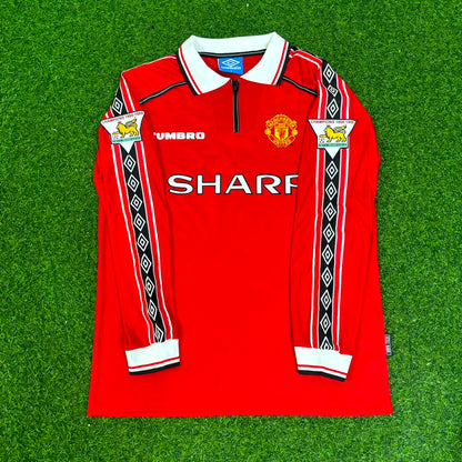 Andy Cole 9 - Manchester United 1999 Red Long Sleeve Kit Jersey Trikot Maillot